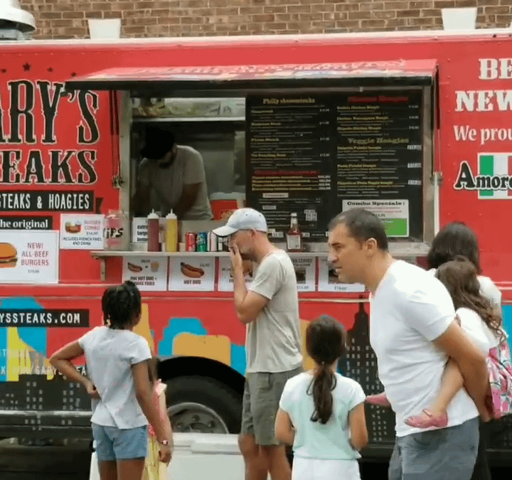 Garys steaks food truck vending in Governors Island labor day weekend 2018