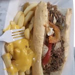 Garyssteaks food truck Catering - CBS The good fight Show CheeseSteak - french fries