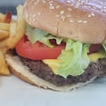 Burger salad & french fries garyssteaks