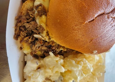 bbq sandwich mac & cheese food truck catering