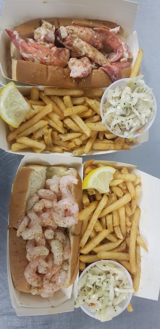 lobster-roll-shrimp-roll Shrimp Roll - Losbster Roll - French Fries, Food Truck Catering